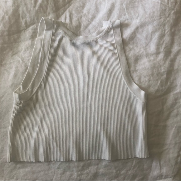 Zara white cropped ribbed tank top - Picture 2 of 3